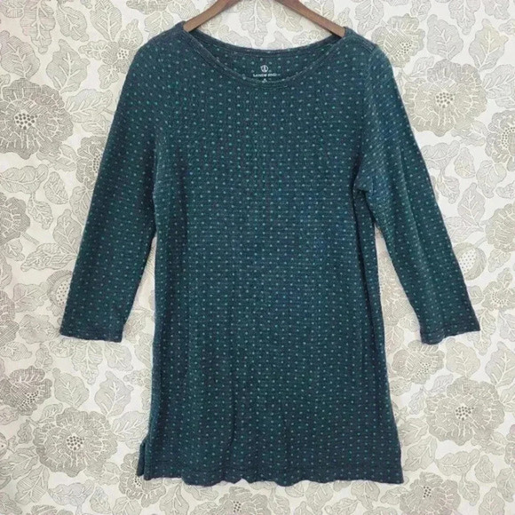 Lands' End Cotton Boat neck Polka Dot‎ Long sleeve Mini Shift Dress M 9784 - Picture 1 of 7